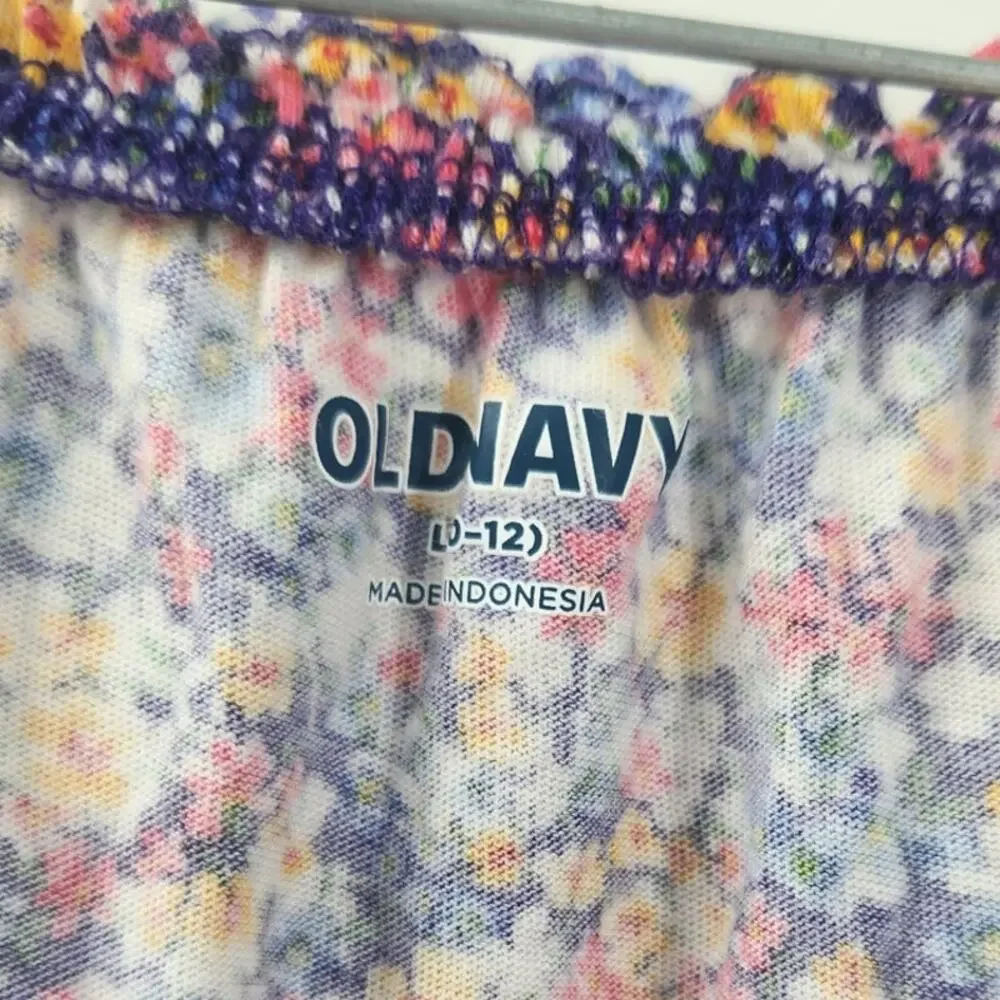 OLD NAVY Floral Short Sleeve Romper Girls Size Large (10-12)